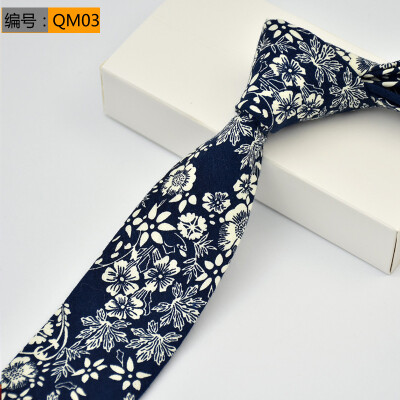 

Cotton Mens Tie Korean Narrow Fashion British Trendy Wedding Groom Wedding Tie Narrow 6CM