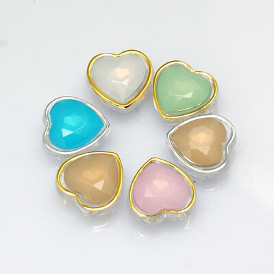 

Sew on Taiwan Acrylic Garment Accessories Mixed Style Heart Mixed Color 10x10x6mm Hole 1mm