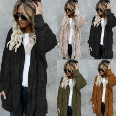

Fashion Women Cardigan Fur Jacket Outerwear Tops Winter Warm Sweater Fluffy Coat