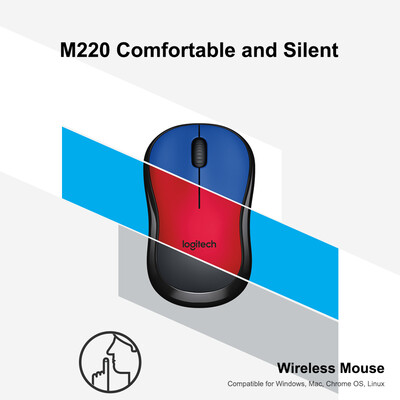 

Logitech M220 Wireless Wifi Mouse Ergonomic Silent Mobile Computer Mouse with 24G Receiver Grey