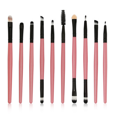 

10 Pcs Synthetic Hair Plastic Handle Makeup Brushes Eye Shadow Lip Gloss of Makeup Brushes Cosmetics Eyeshadow Makeup Tools