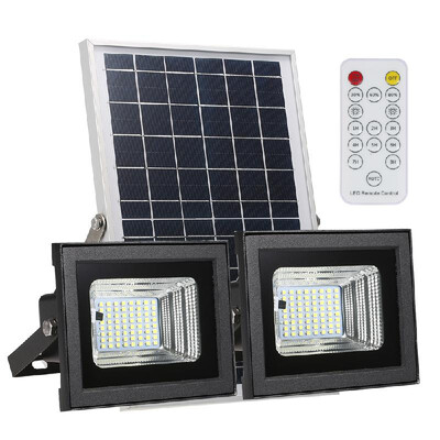 

Solar Dual-head Flood Light with Remote Control for 306080 Brightness 126 SMD LEDs Wireless IP 65 Waterproof Outdoor Flood Li
