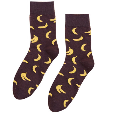 

2019 French fries Omelette Banana Harajuku Crazy Cotton Funny Women Casual Beer Socks Men Cool Skate Novelty Happy Short Socks