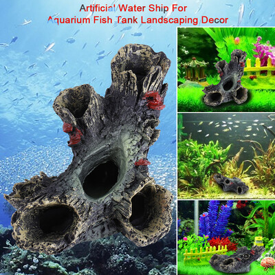 

Dead Wood OrnamentArtificial Resin Aqua Aquarium Dead Wood Fish To avoid Hole Tank Ornament DecorAquarium Ornament