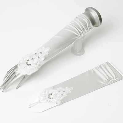 

Wedding Bridal Long Lace Beaded Gloves Elegant Princess Wedding Accessories Gloves Accessory Party