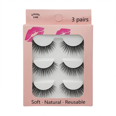 

Natural Dense Slender Handmade Reusable Fake Eye Lashes long makeup eyelash extension 3 Pairs 3D Imitation Mink False Eyelashes