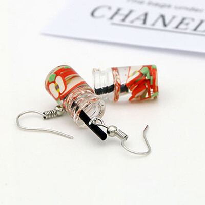 

EK643 Shiny Side New Womens Fashion Brand Jewelry Fruit Juice Cup Drop Earrings Pearl Tea Cute Summer Style Dangle Earrings