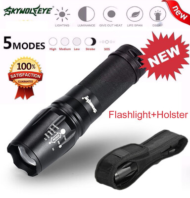 

Saidsome G700 X800 5 Modes T6 Zoomable LED 18650 Flashlight Torch Lamp Light Holster flashlight lamp
