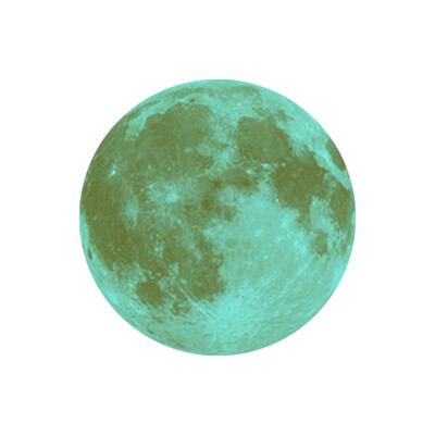 

Toponeto 30cm 3D Large  oon Fluorescent Wall Sticker Removable Glow In The Dark Sticker