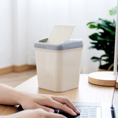 

〖Follure〗2018 New Mini Desktops Mini Creative Covered Kitchen Living Room Trash Can