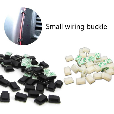 

50Pcs Sticky Cable Buckle Wiring Buckle Flat Wiring Fastener for Vehicle Driving Recorder Navigator GPS Car Scanner