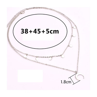 

Newly Necklaces Choker Kolye Bohemia Gold Silver Color Star Moon Necklace Women Boho Pendants Collier Ketting Jewelry
