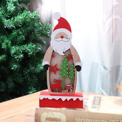 

Gobestart Christmas Decorations Painted Old Man Decoration Window Decoration Light Wooden