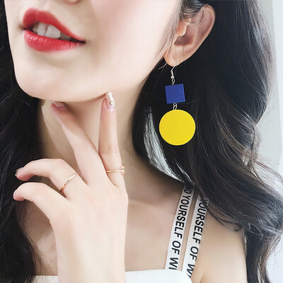 

Candy color earrings hit color earrings geometric earrings temperament ear jewelry personality earrings ladies fashion earrings fr