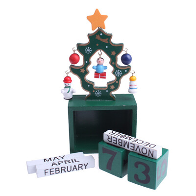 

Tailored Christmas Calendar Wood Building Block Time Change Random Christmas Gifts Green
