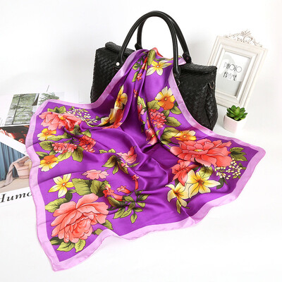 

Autumn&winter Korean version of the silk satin thin scarf scarf air conditioning shawl beach towel seaside sunscreen silk scarf women wholesale