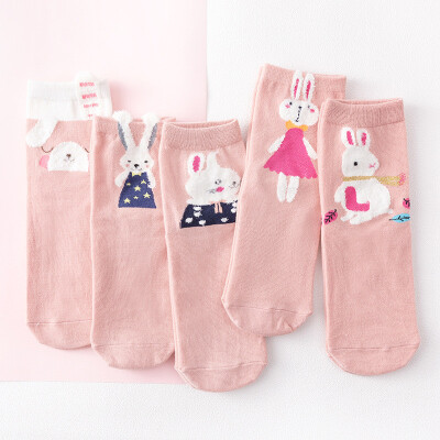 

Ladies cartoon socks cotton Japanese cute animal pattern in stockings 5 pairs