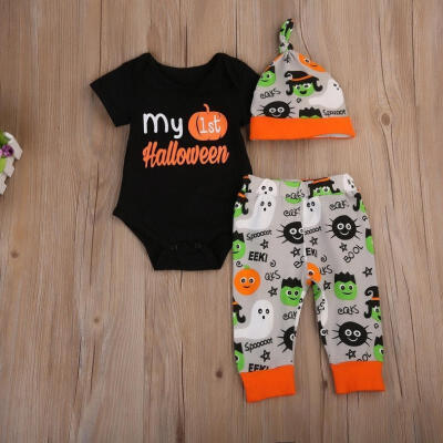 

Newborn Baby Boys Girls My 1st Hallowee Romper Pants Leggings Outfits Clothes