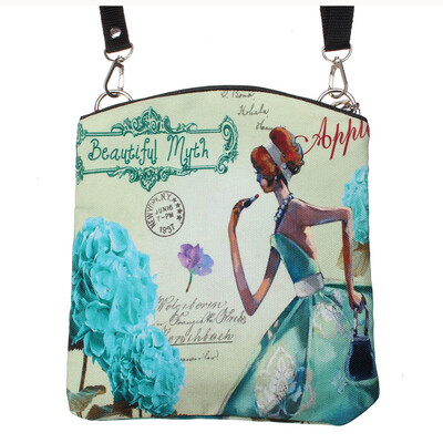 

Women Messenger Bags Vintage Canvas Printing Small Satchel Shoulder European Style Girls Handbag Lady Crossbody Bag