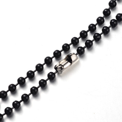 

Iron Ball Beads Chain Necklace Makings Gunmetal 291"