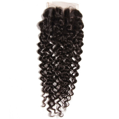 

UNice Hair Malaysian Curly Virgin Human Hair 4x4 Closure Three part