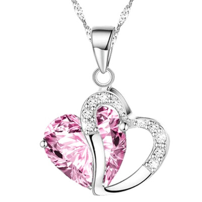 

Fashion Heart Pendant Necklace Pendant necklaces Rhinestone Gold Silver Half Half Gift For Best Friends Jewelry - Gift Boxed