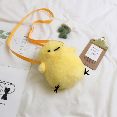 

Tide casual fashion plush toy girl Messenger bag 2019 new cartoon cute childlike little yellow chicken shoulder bag