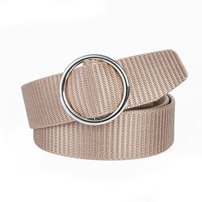 

Round buckle Unisex belt Solid Color Canvas Ring Buckle Women belt Fashion Student belt Wild Cowboy pants belt