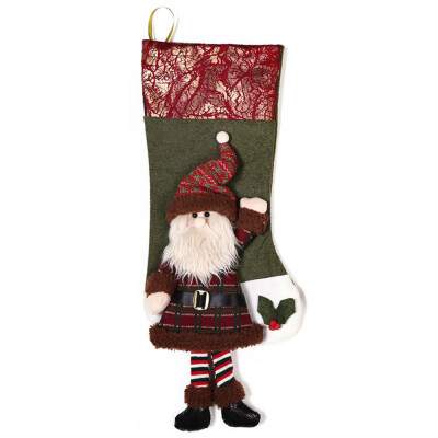 

Toponeto Happy New Year Christmas Stocking Sock Candy Gift Bag Xmas Tree Hanging Ornament