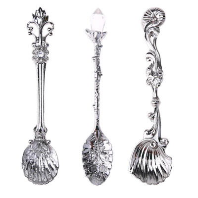 

3pcs Coffee Ice Cream Spoon Metal Alloy Teaspoon Kitchen Tableware