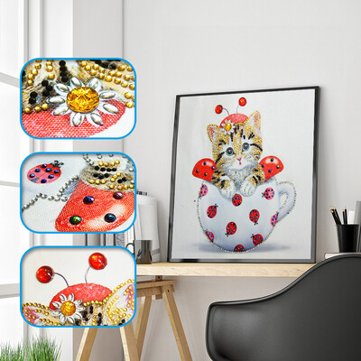 

Gobestart Special Shaped Diamond Painting DIY 5D Partial Drill Cross Stitch Kits Crystal R