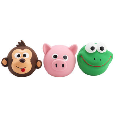 

Greensen 3PCS Pig Monkey Frog Model Sounding Latex Teeth Cleaning Protection Biting Chewing Toy for Dog