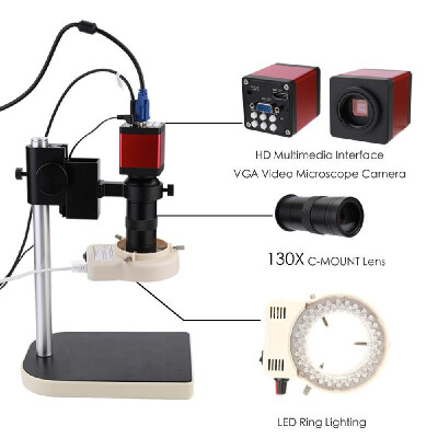 

13 Megapixel Industrial Microscope Set 60FS VGA HD Multimedia Interface Microscope Camera 12801024 with 56 LED Ring Lights and