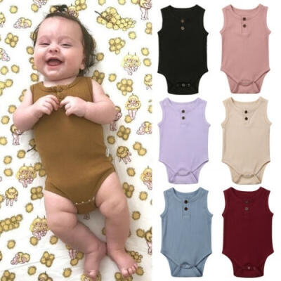 

Newborn Baby Boy Girls Tops Romper Jumpsuit Bodysuit Comfy Outfits Clothes Solid