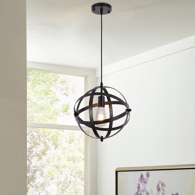 

Siaonvr Industrial Metal Pendant Light Spherical Globe Hanging Light