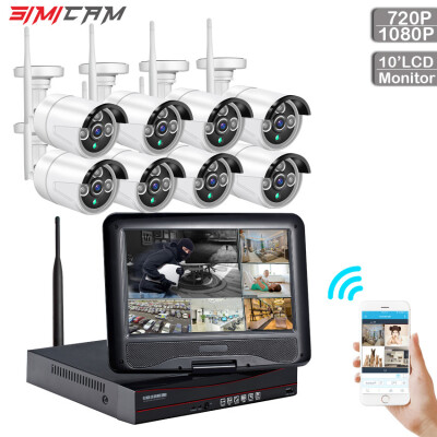 

CCTV System Wireless 8chanel 1080P 2MP 8ch 10 inch LCD NVR IP IR-CUT night vision outdoor security system Video Surveillance ki