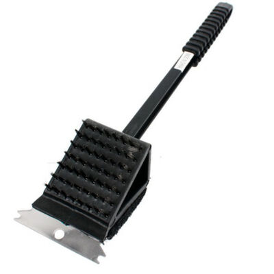 

1pc BBQ Copper wire Cleaning Brushes Long Handle Stainless Steel Barbecue cleaning brush black kitchen utensil