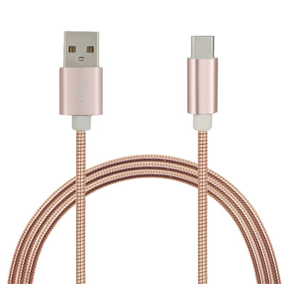 

34A Stainless Steel Spring Quick Charge Type-C USB 31 Charging Cable with High-Speed Data Transmission