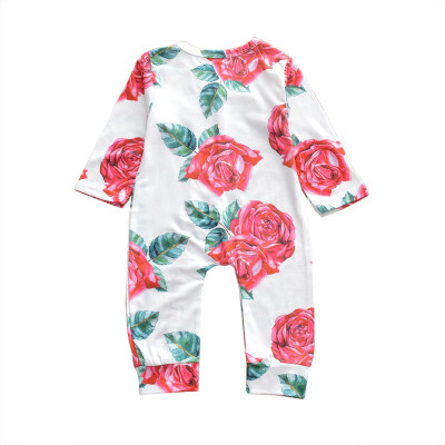 

Autumn Baby Rompers Girl Casual Floral Print Romper Infant Long Sleeve Jumpsuit Costumesborn Children Clothes