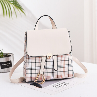 

10 pieces from the batch Korean version of the college style pattern backpack new fashion backpack female lattice stitching school bag