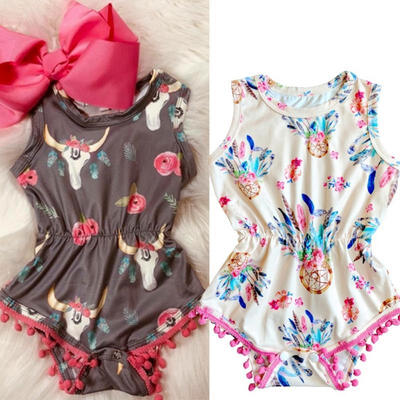 

Newborn Baby Girl Toddler Summer Clothes Flower Romper Bodysuit Jumpsuit Outfits