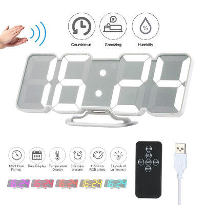 

Upgraded 3D Wireless Remote Digital RGB LED Alarm Clock USB Powered TimeTemperatureDate Display 115-Color Changing 3-Level Brigh