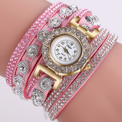 

European new style circle bracelet watch Korean velvet full diamond alloy womens fashion watch