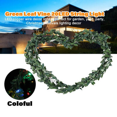 

Green Leaf Vine 20LED String Light Copper Wire Lamp Garden Party Decor Lighting LED Decor Light Copper Wire Light