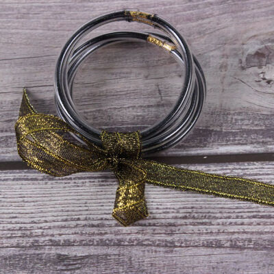 

5Pcs\Set New Fashion All Weather Glitter Bracelet Set Christmas Decoration Bowknot Jelly Bangles