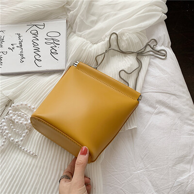 

Senior sense bag foreign chic chain womens bag new 2019 summer simple bucket bag texture slung bag
