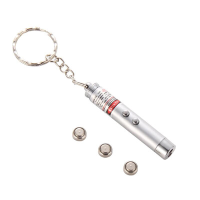 

Mini 2in1 Keychain Lighting LED Torch Lamp Red Laser Pointer Pen Pet Toy