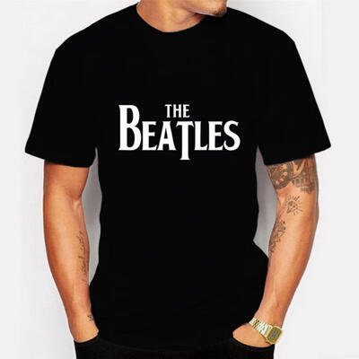 

Stylish THE BEATLES Letters Printed Summer Cotton T-Shirt For Men O-Neck Short Sleeve T Shirt