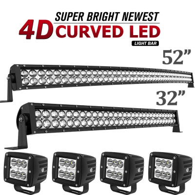 

52Inch LED Light Bar Curved 32in Combo4 Pods Offroad SUV Tractor Driving 4X4