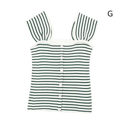 

New Sweet Fashion Tops Women Design Camisole gothic Knit Striped tops women Camisole Ladies Short women Camisole